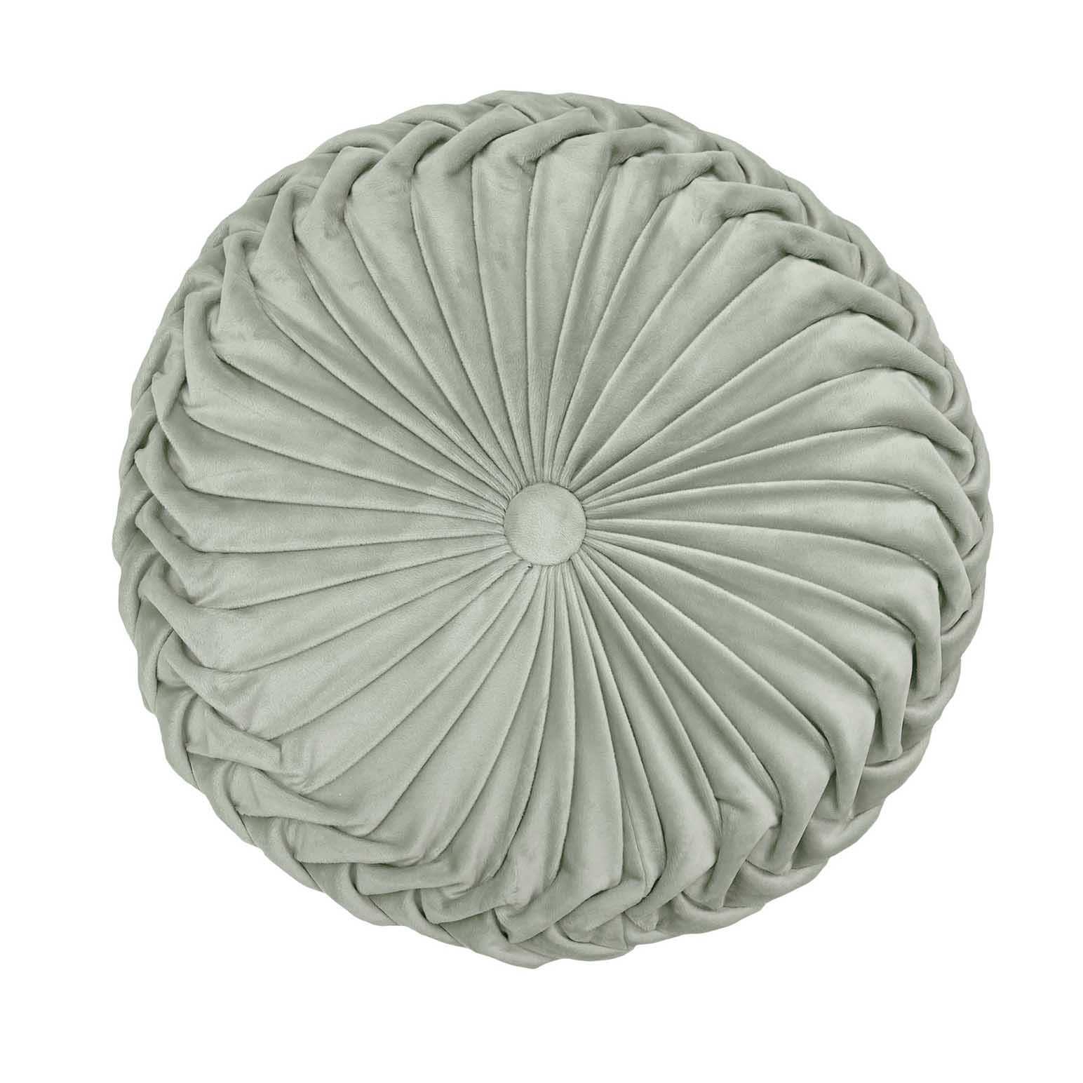 Laura Ashley Miranda Velvet Round Cushion Sage Green